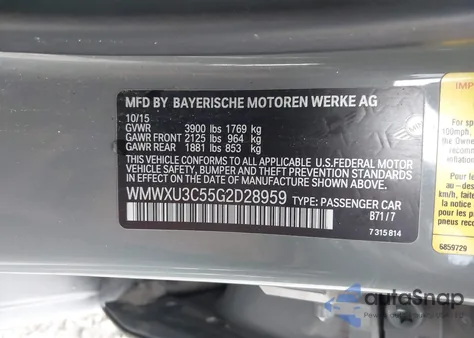 2016 Mini Hardtop Cooper S from USA, damaged, VIN WMWXU3C55G2D28959